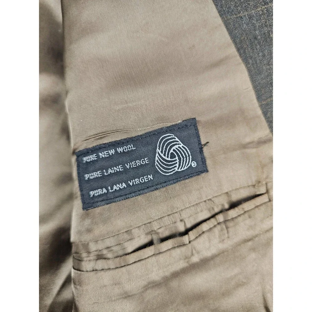 Polo University Mens 40S Brown Widowpane 2-Btn Blazer Jacket Sport Coat Wool EUC - Picture 9 of 12